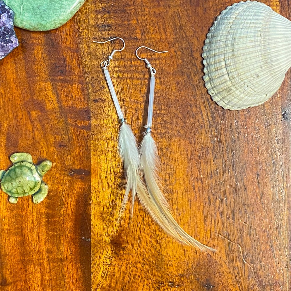 Natural Feather Earrings